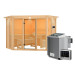  Karibu | Alcinda 2 Sauna met Dakkraag | Biokachel 9 kW Externe Bediening 403057-01